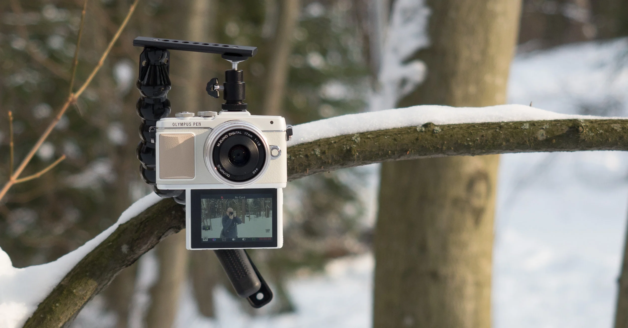Great DIY Vlogging “tripod” for Olympus Pen.