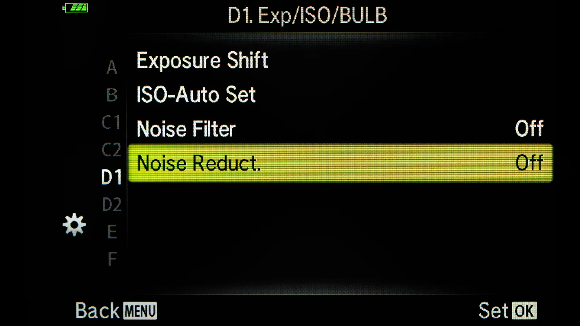 I will do my Noise Reduction in post and have turned the Noise Reduction Off in camera.